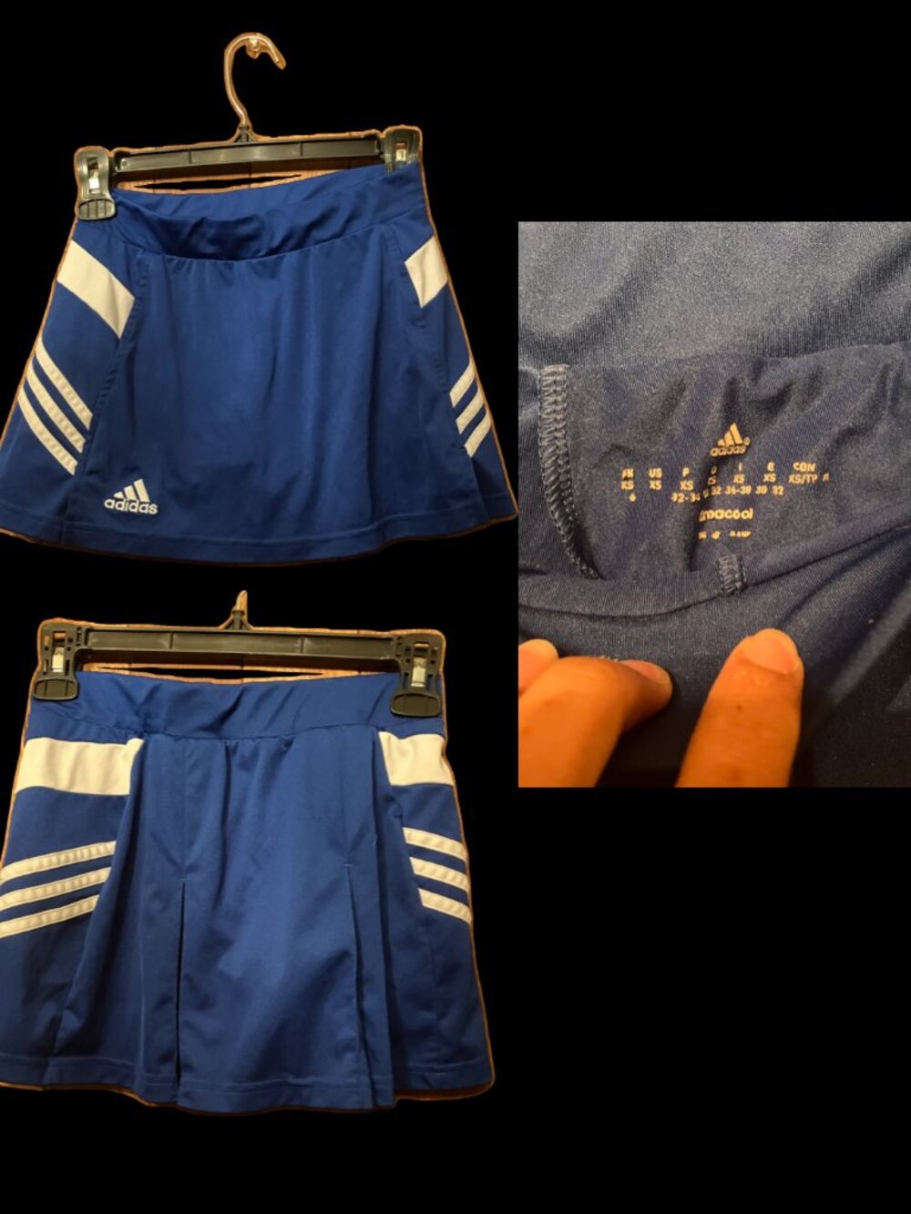 adidas Blue Athletic Skort with White Stripes